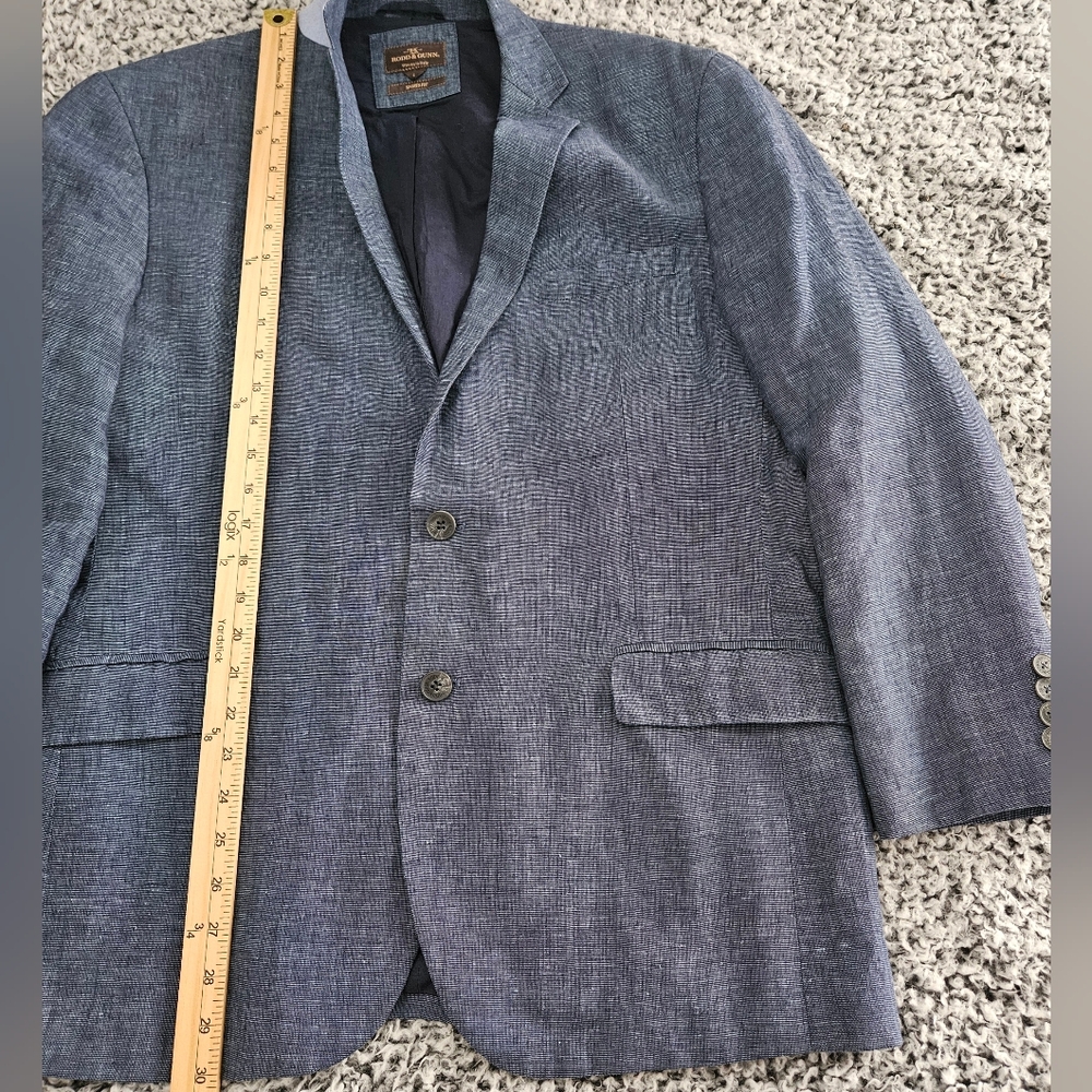 Rodd & Gunn Men's Blue Linen Blazer L Large Sport Fit 2-Button Jacket Sport Coat - Picture 12 of 15